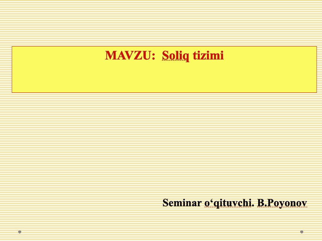 Soliq tizimi 1