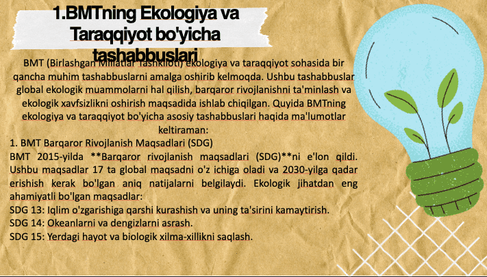 Ekologik muammolarni hal qilishda xalqaro hamkorlik 2