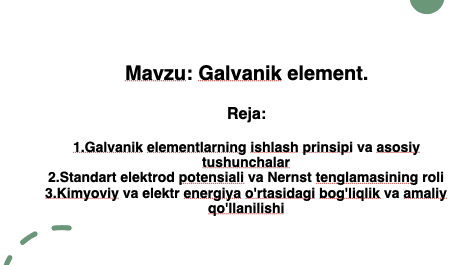 Galvanik element