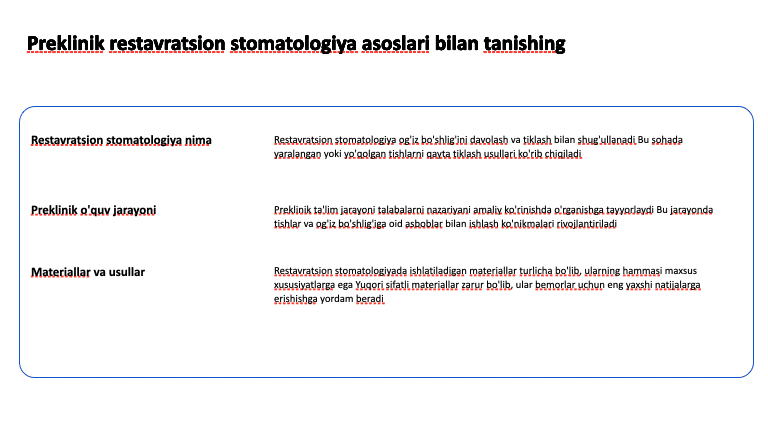 Preklinik Restavratsion Stomatologiya 2