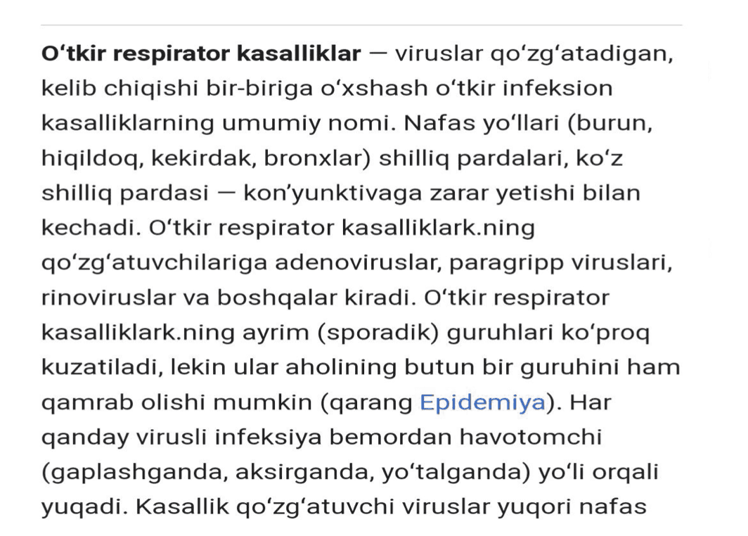 Ótkir respirator kasalliklar 2