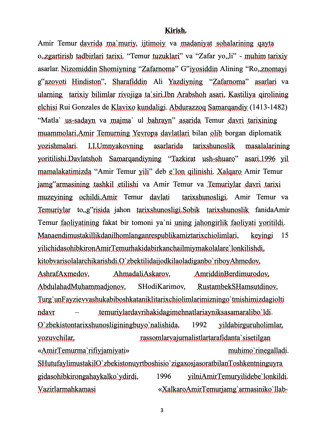 Temur va temuriylar davri tarixshunosligi kurs ishi 3