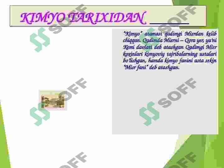KIMYO FANINING RIVOJLANISH TARIXI PAYDO BO’LISHI MAQSADI. 4