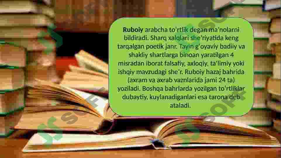 Ruboiy va Tuyuq janrlari haqida tushuncha 2