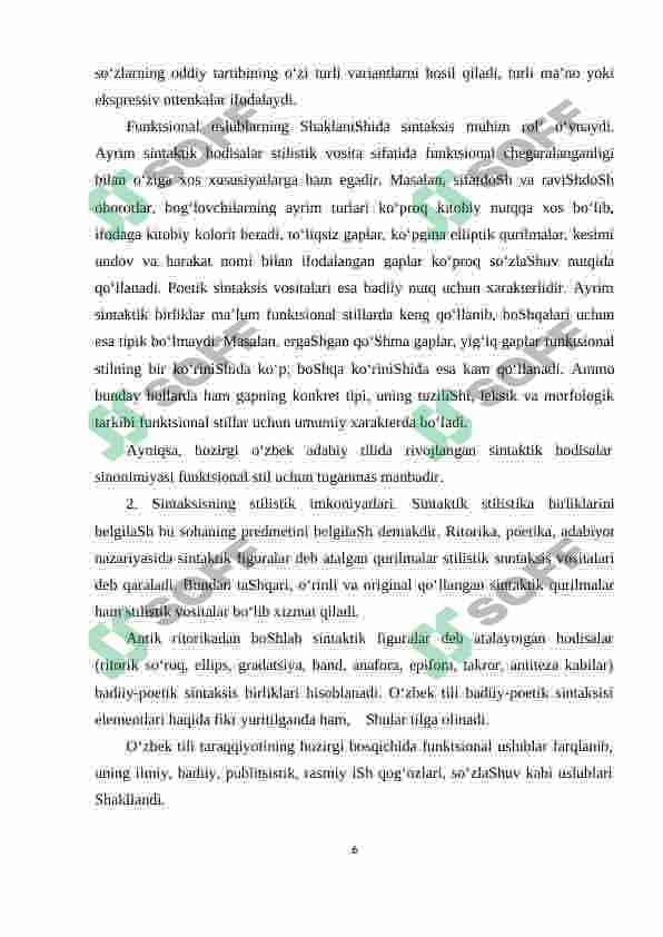 Sintaktik uslubiyat 6