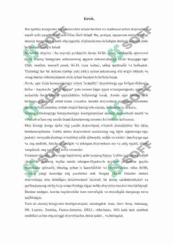 Shaxsiy kompyuter qurilmalari uchun drayverlarni o’rnatish 5
