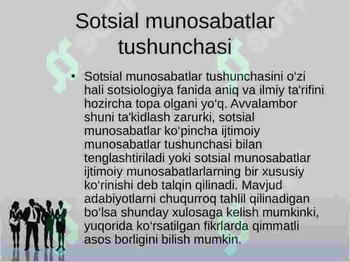 Sotsial munosabatlar 3
