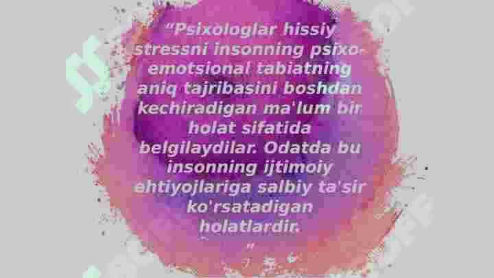Stress. Psixologik stress 7