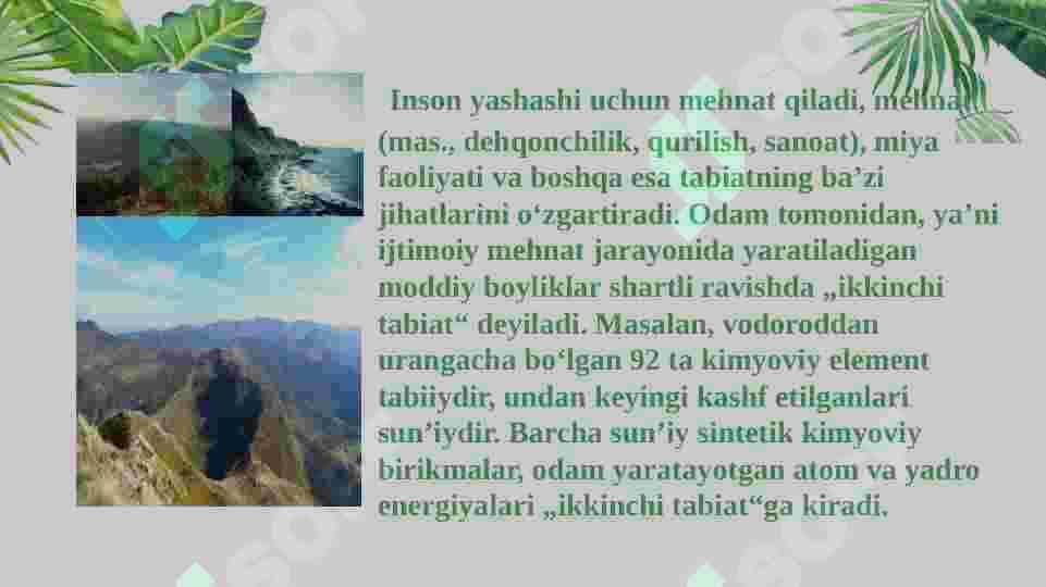 Tabiat va tabiat komponentlari haqida asosiy tushunchalar 4
