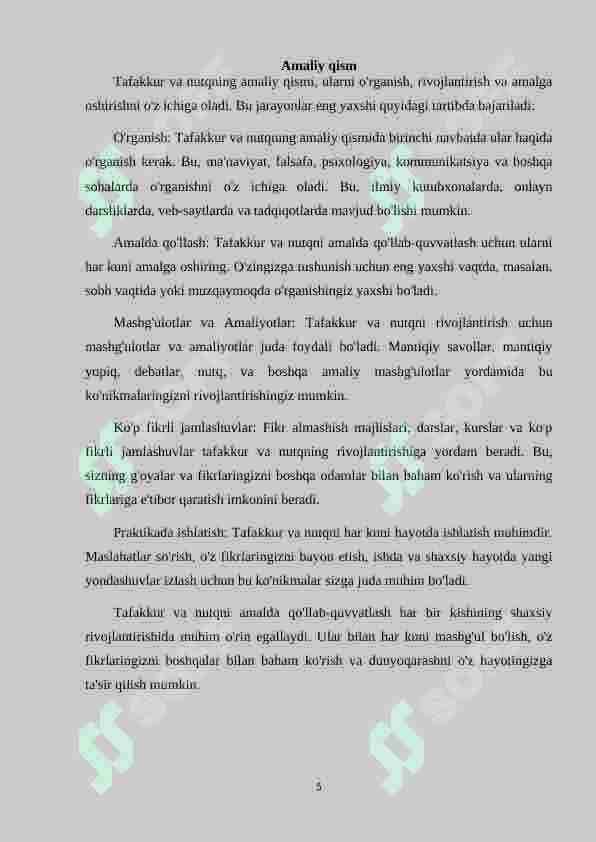 TAFAKKUR VA NUTQ 5