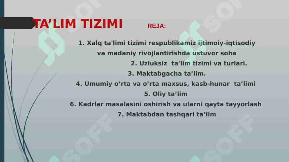 TA’LIM TIZIMI