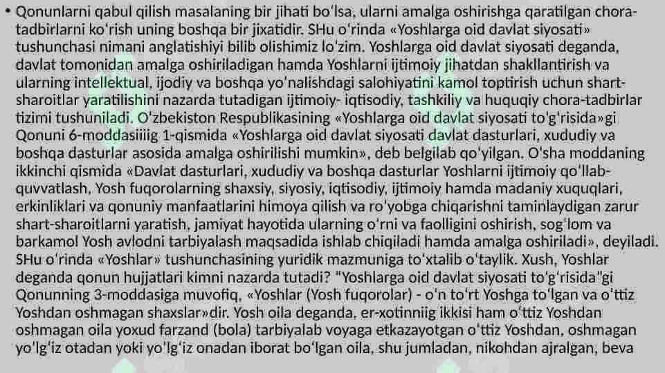 O‘zbekistondagi ijtimoiy-iqtisodiy o‘zgarishlar va ularning tahlili kurs 3