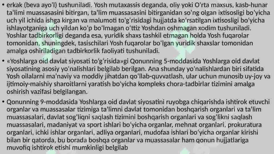 O‘zbekistondagi ijtimoiy-iqtisodiy o‘zgarishlar va ularning tahlili kurs 4
