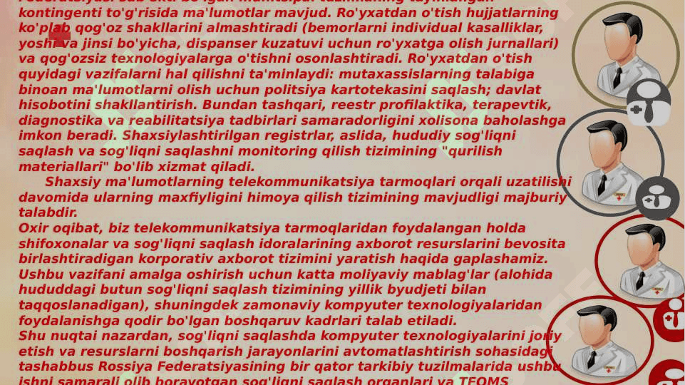 "Bemor" Axborot tizimidan foydalanish. 8