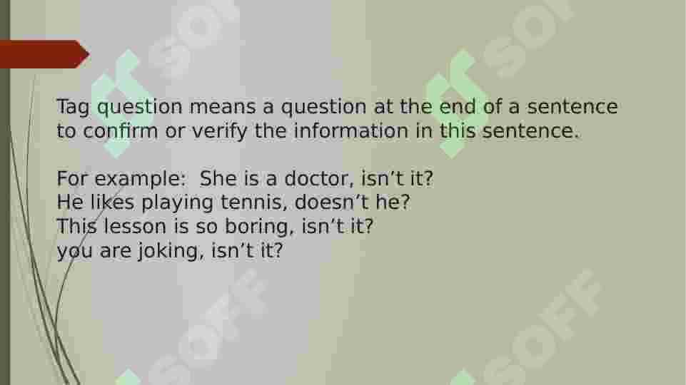Tag Questions 2