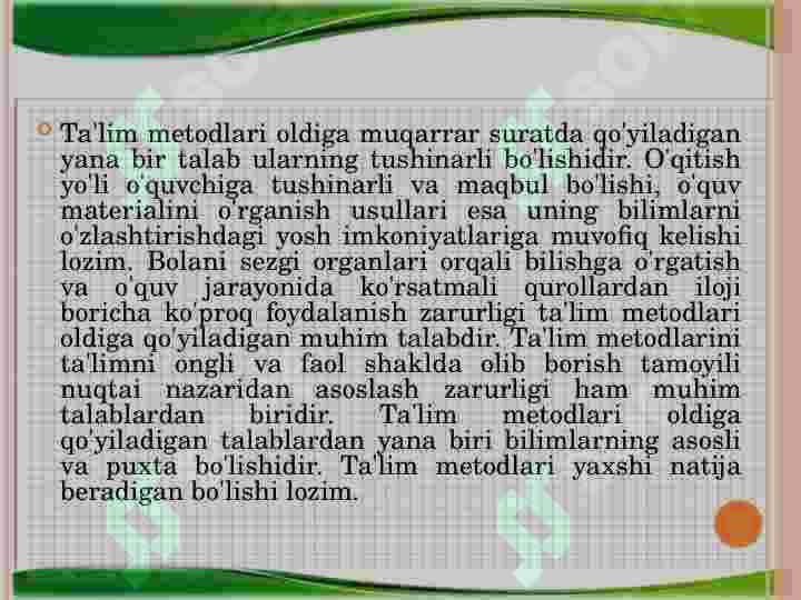 Ta’lim metodlari va vositalari 6