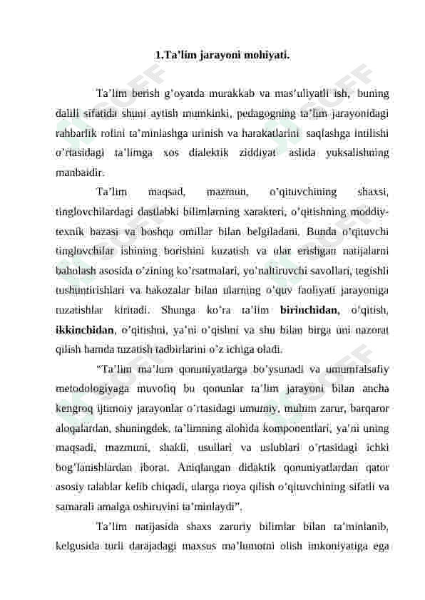 Ta'lim qonuniyatlari va tamoyillari 2