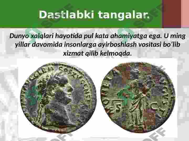 Tangalar – tarix guvohi 5-sinf tarix fani darsligi asosida 17-mavzu 2