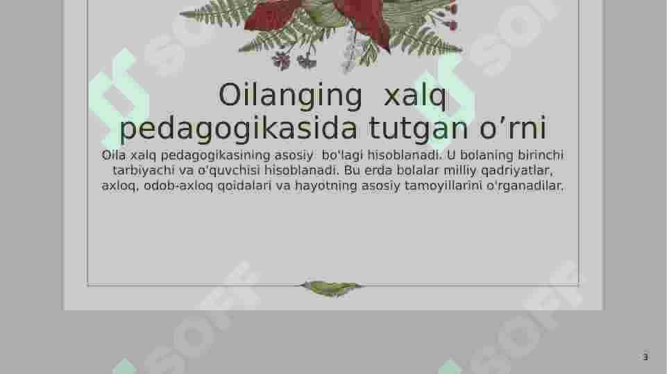 " Xalq pedagogikasida oila" 3