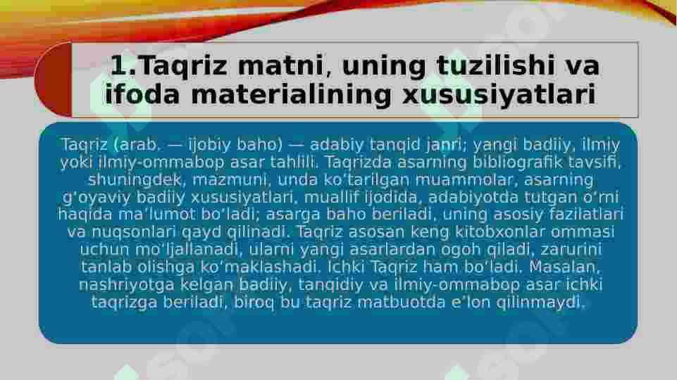 Taqriz tuzilishi 2