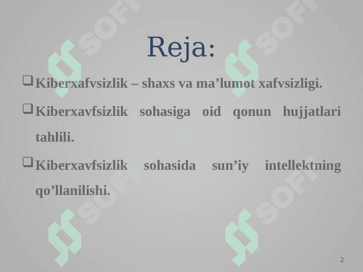 Kiberxavfsizlik sohasiga oid qonun hujjatlari tahlili. 2