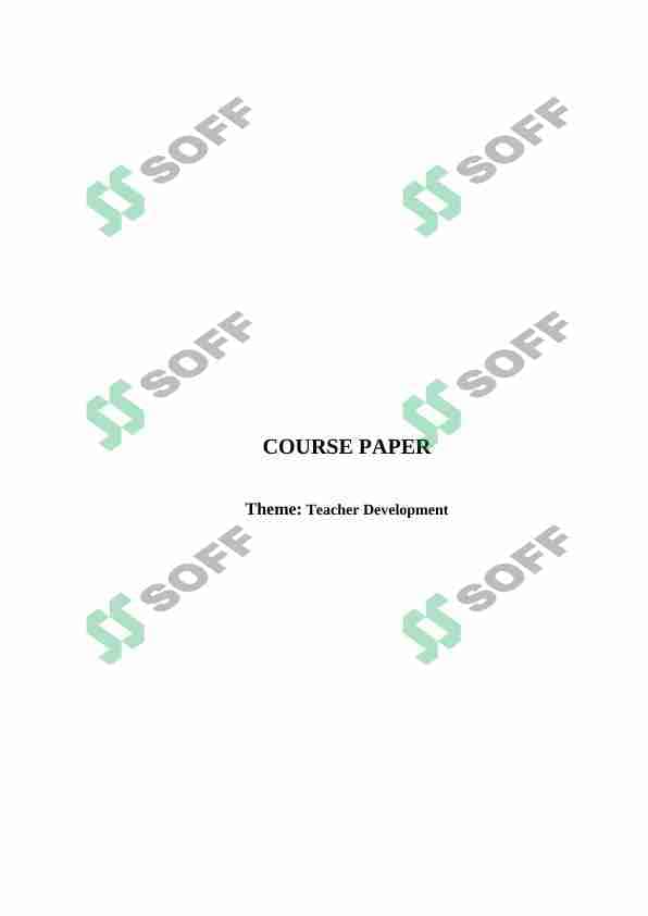 Teacher Development