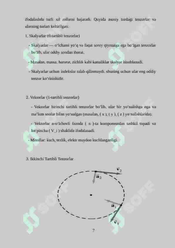 Tenzor kattaliklar va ular ustida amallar 7