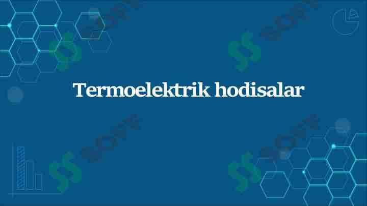 Termoelektrik hodisalar 1