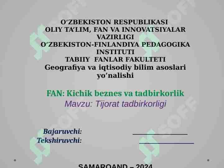 Tijorat tadbirkorligi