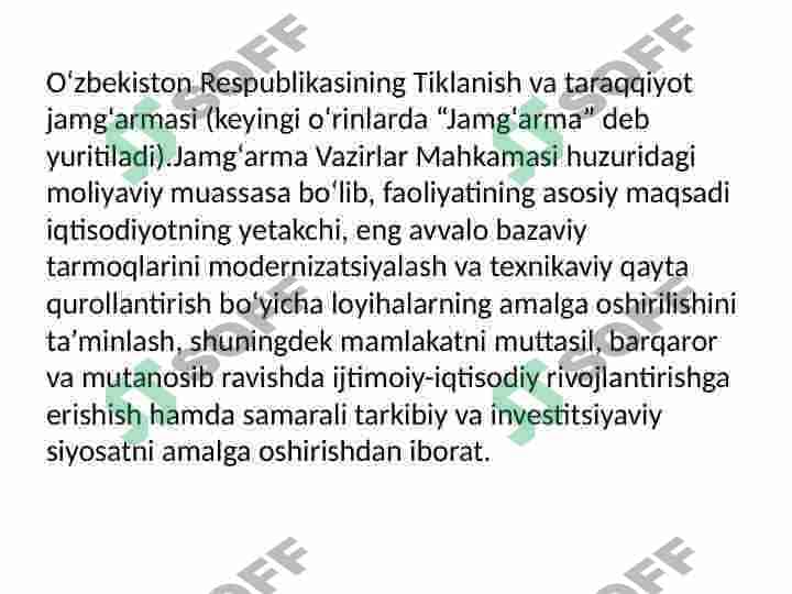 "Tiklanish va taraqqiyot" jamg'armasi 2