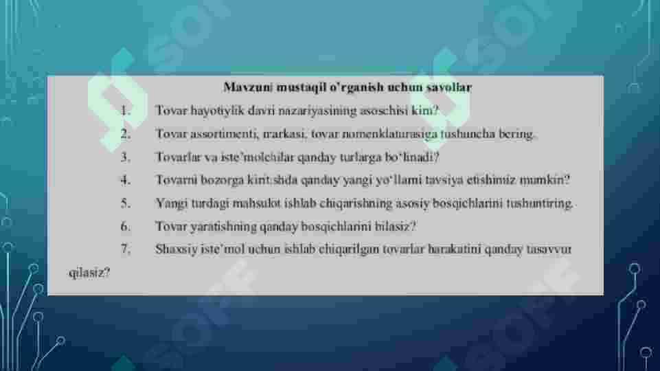 Tovar siyosati 2