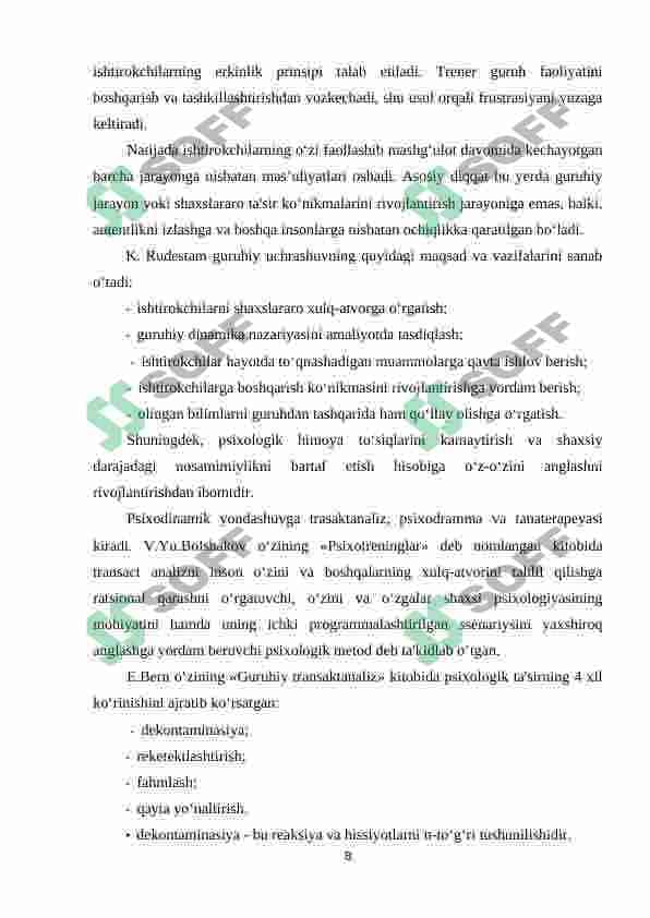 Trening turlari 8