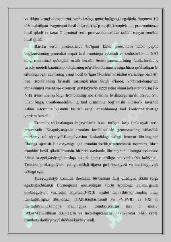 Trombin fermenti va uning tibbiyotdagi ahamiyati 3