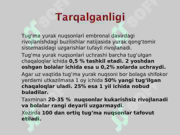 TUG‘MA YURAK NUQSONLARI 2