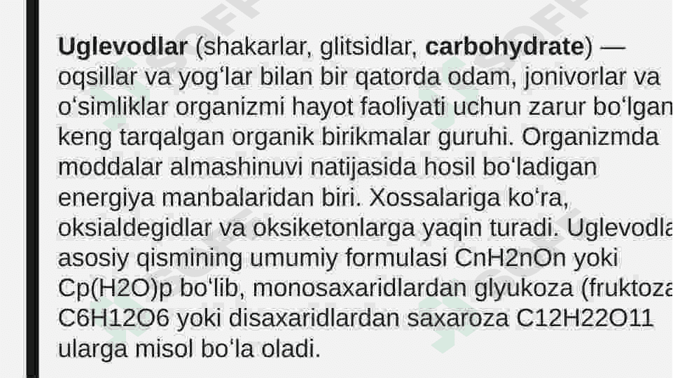 UGLEVODLAR VA ULARNING XOSSALARI 3