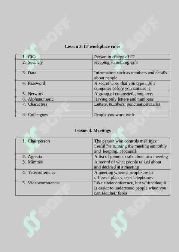 Definition. Unit 1. Working in IT. 2