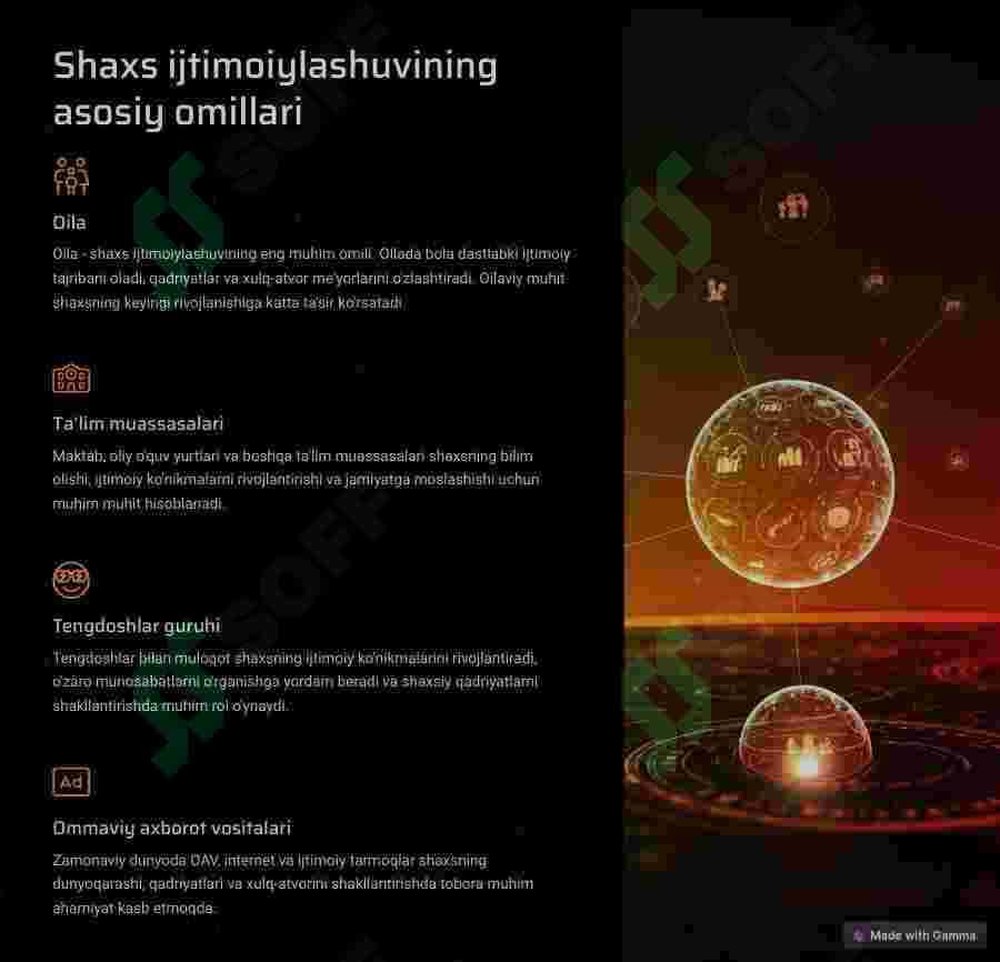Shaxsning rivojlanishi, tarbiyasi va ijtimoiylashuvi 4