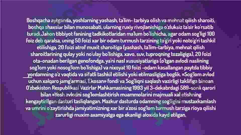 Sogʻlom turmush tarziga oid xalqona ibratlar 3