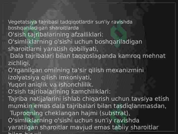 VEGETATSION TAJRIBALAR 2