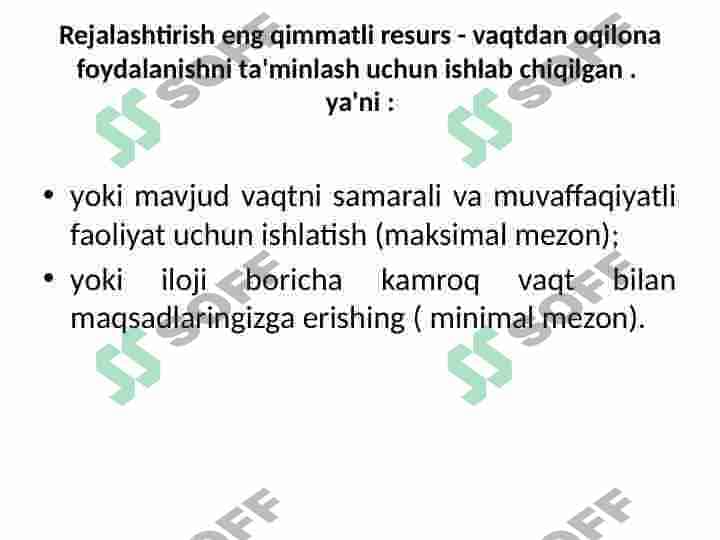 Vaqtni boshqarish 5