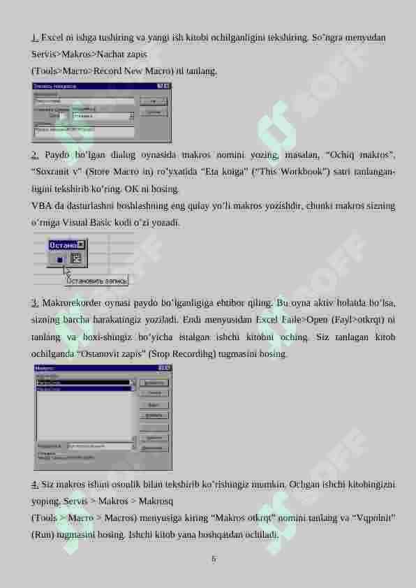 Vizual dasturlash (VBA) 6