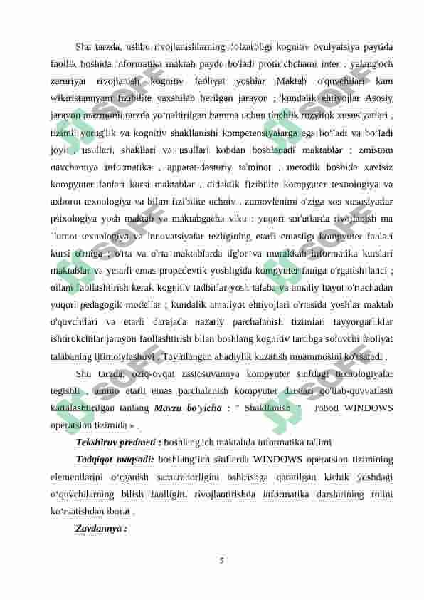 WINDOWS opеrasion tizimi 4