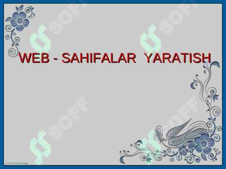 Web sahifalar yaratish