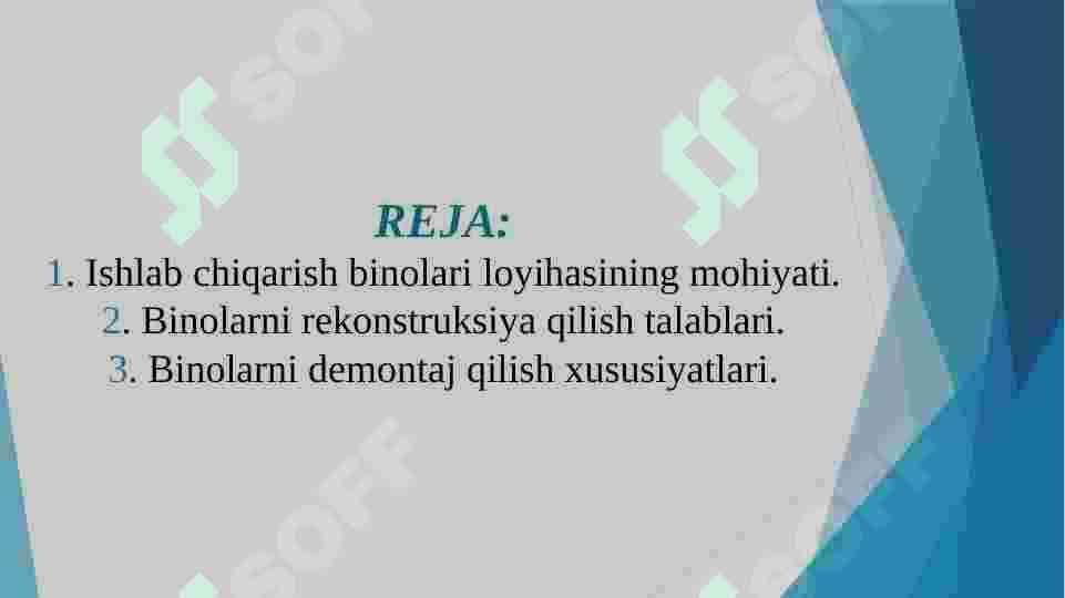 Ishlab chiqarish binolari rekonstruksiyasining xususiyatlari 2