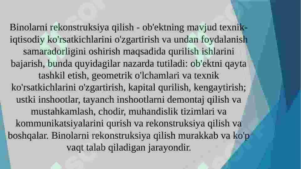 Ishlab chiqarish binolari rekonstruksiyasining xususiyatlari 4