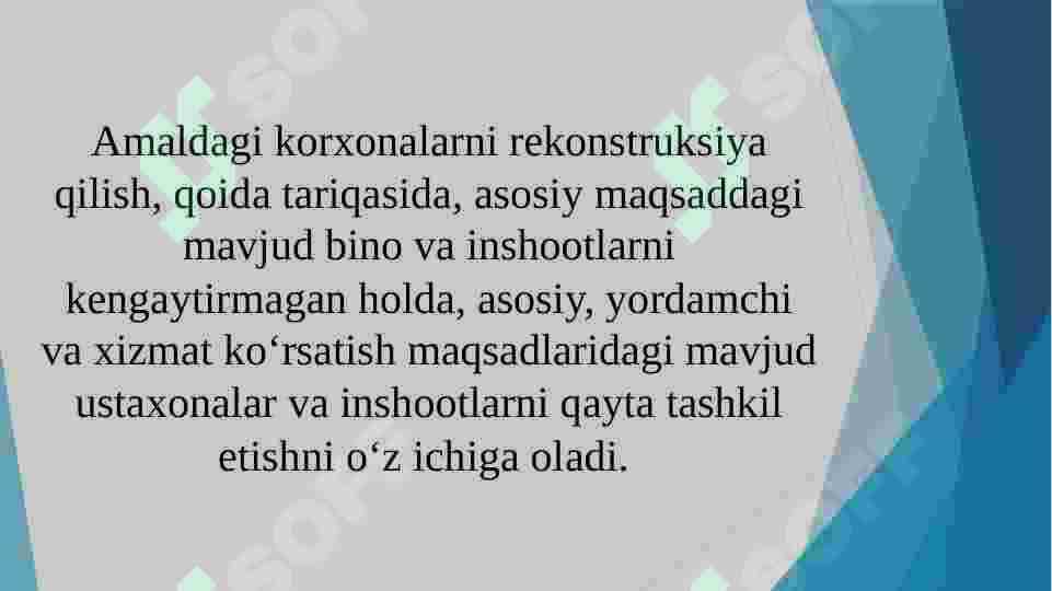 Ishlab chiqarish binolari rekonstruksiyasining xususiyatlari 8