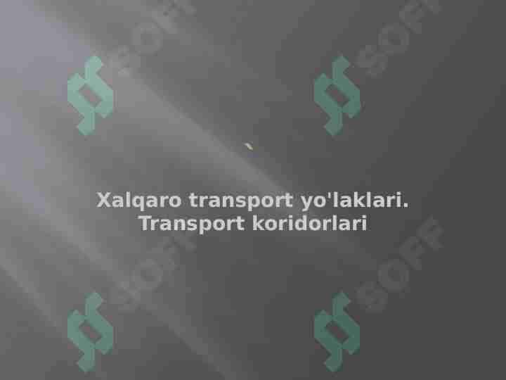 Xalqaro transport yoʻlaklari