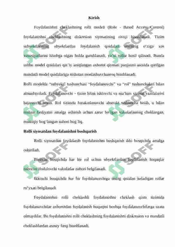 Xavfsizlikning Rolli modeli 2