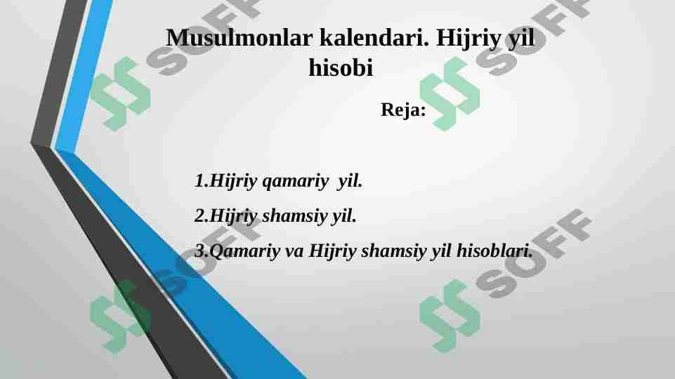 Musulmonlar kalendari. Hijriy yil hisobi