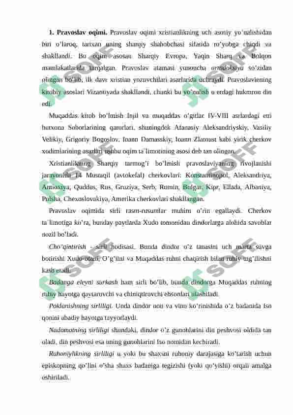 Xiristianlik dini Mustaqil ishi 6